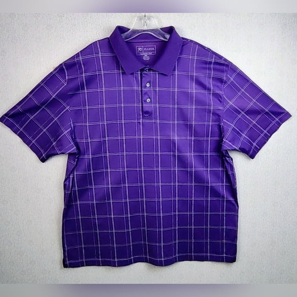 Joseph A. Banks Other - 2X Jos A Bank Golf Polo Shirt Men's Deep Purple Plaid Cotton Short Sleeve XXL